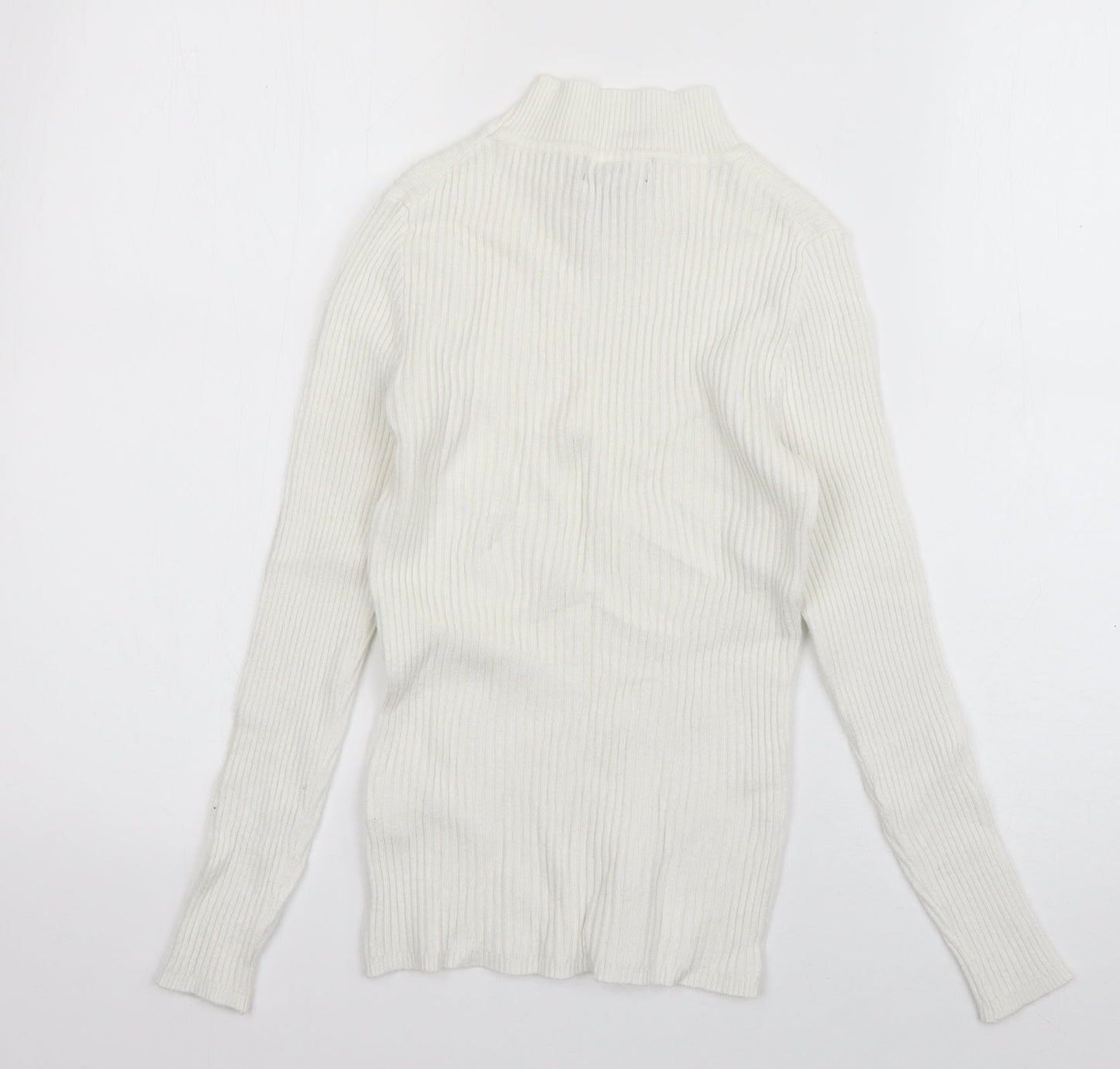 Primark Womens Ivory Crew Neck  Viscose Pullover Jumper Size 10