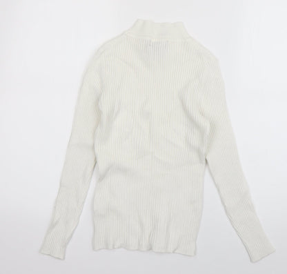 Primark Womens Ivory Crew Neck  Viscose Pullover Jumper Size 10