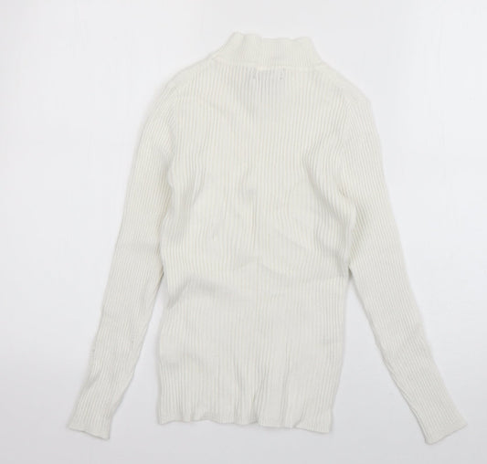 Primark Womens Ivory Crew Neck  Viscose Pullover Jumper Size 10