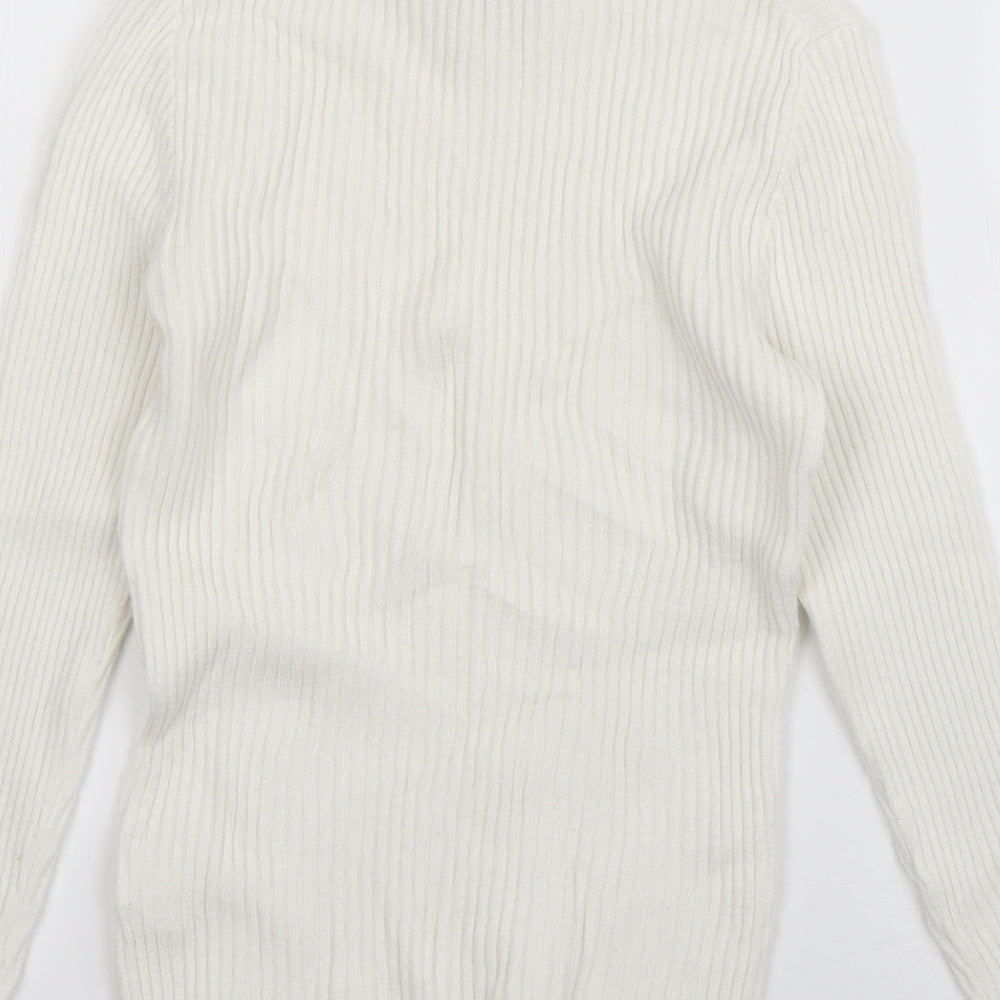 Primark Womens Ivory Crew Neck  Viscose Pullover Jumper Size 10