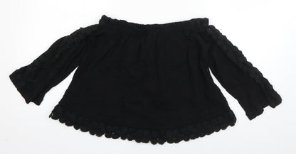Womens UK Size 8 Topshop Black Basic Blouse