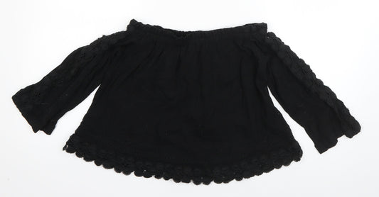 Womens UK Size 8 Topshop Black Basic Blouse