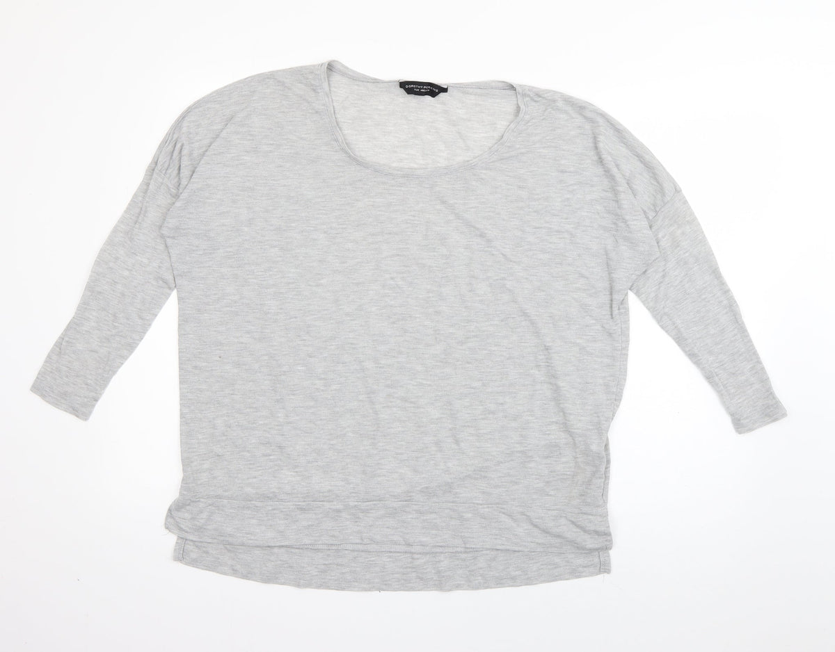 Additional front view of Dorothy Perkins women’s grey polyester pullover sweatshirt, size UK 12, pullover