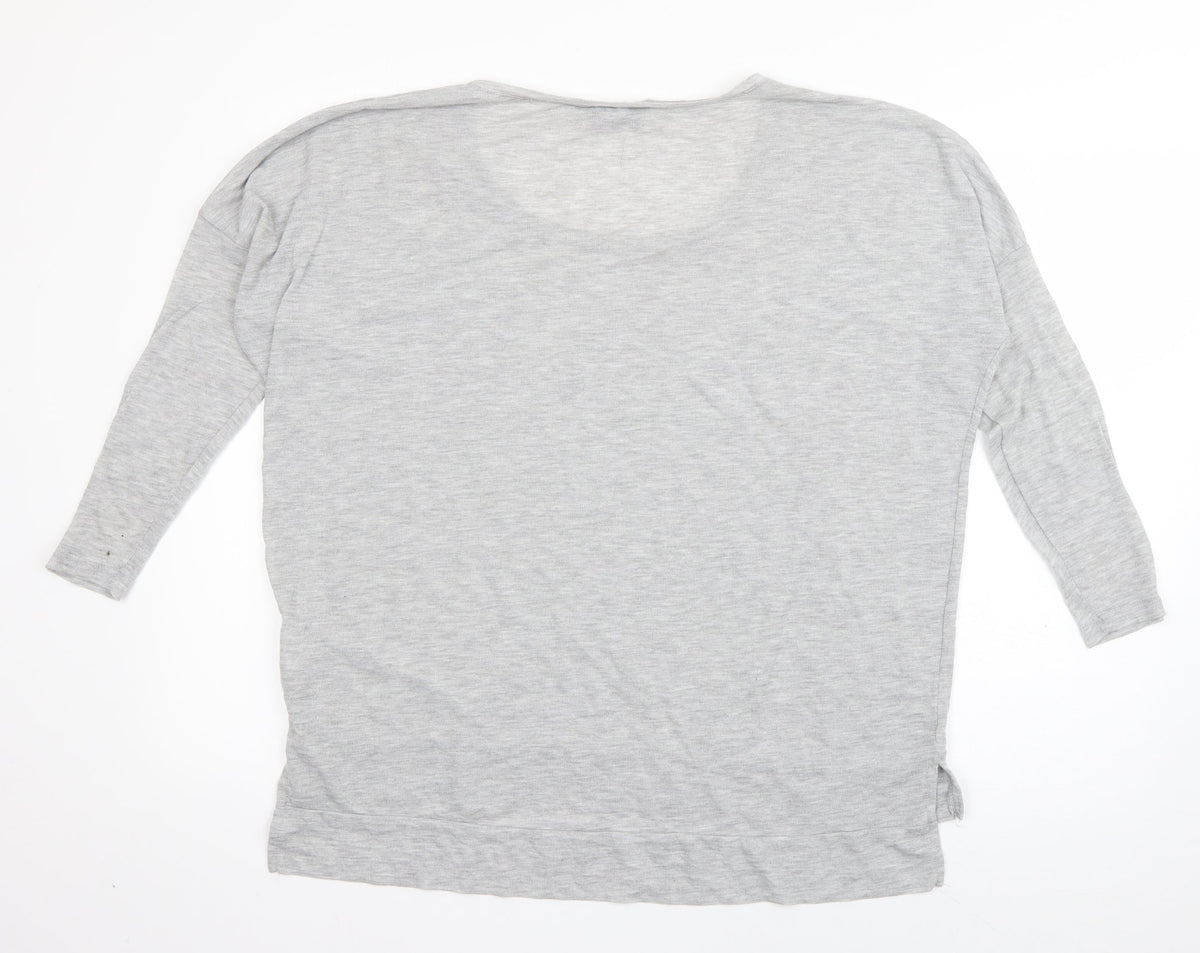 Back view of Dorothy Perkins women’s grey polyester pullover sweatshirt, size UK 12, pullover