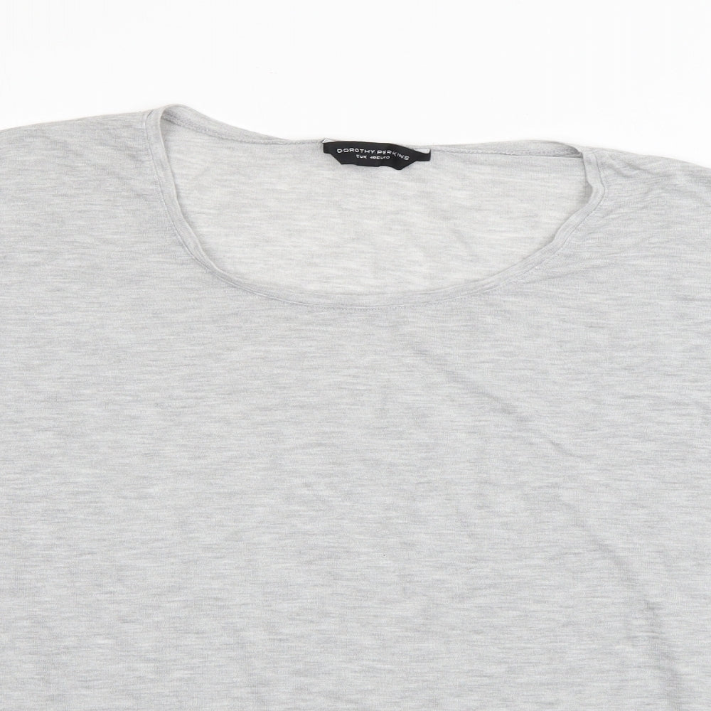 Close-up detail of Dorothy Perkins women’s grey polyester pullover sweatshirt, size UK 12, pullover