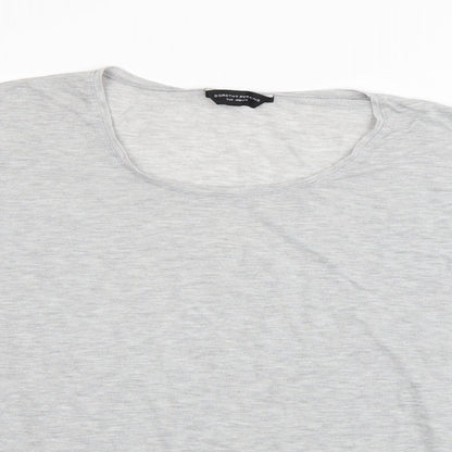Close-up detail of Dorothy Perkins women’s grey polyester pullover sweatshirt, size UK 12, pullover