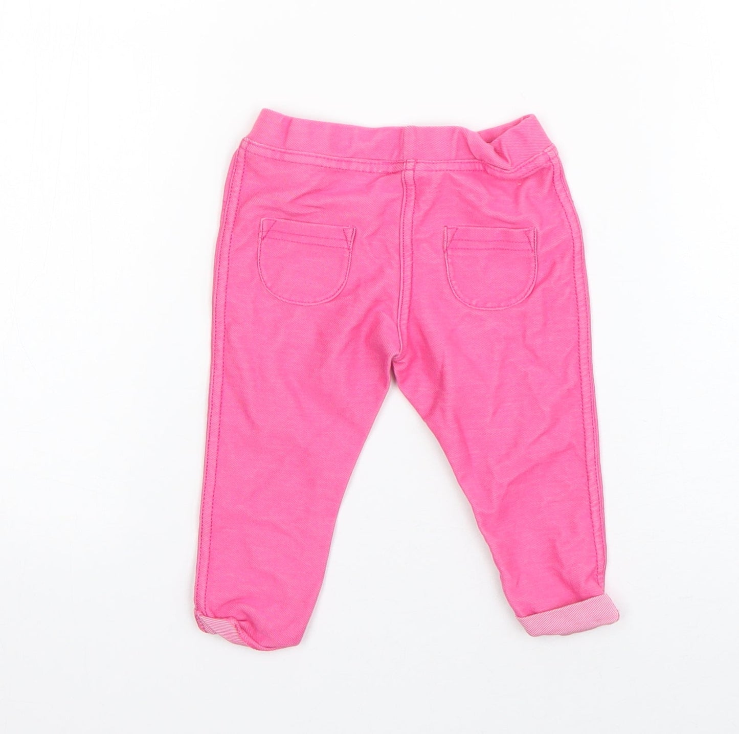 F&F Girls Pink  Cotton Jogger Leggings Size 3-6 Months
