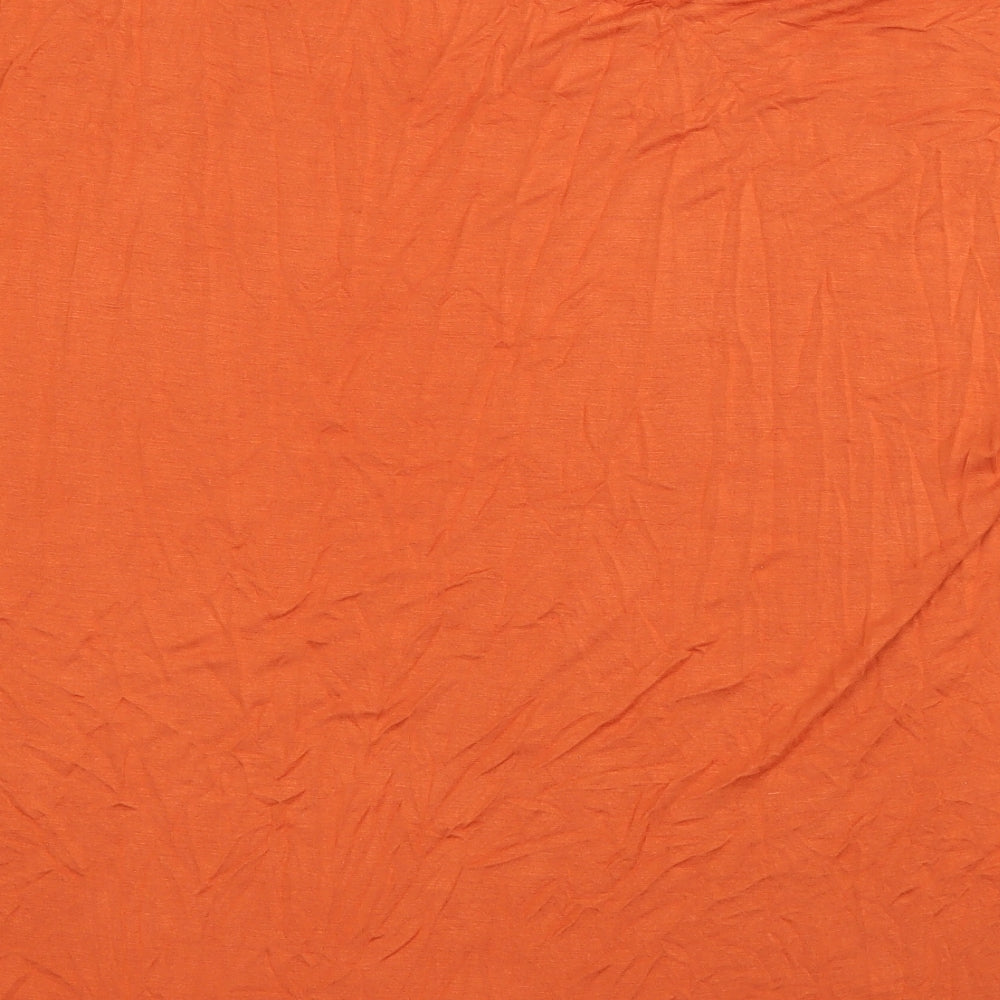Originals Womens Orange  Viscose Basic T-Shirt Size 12 Boat Neck