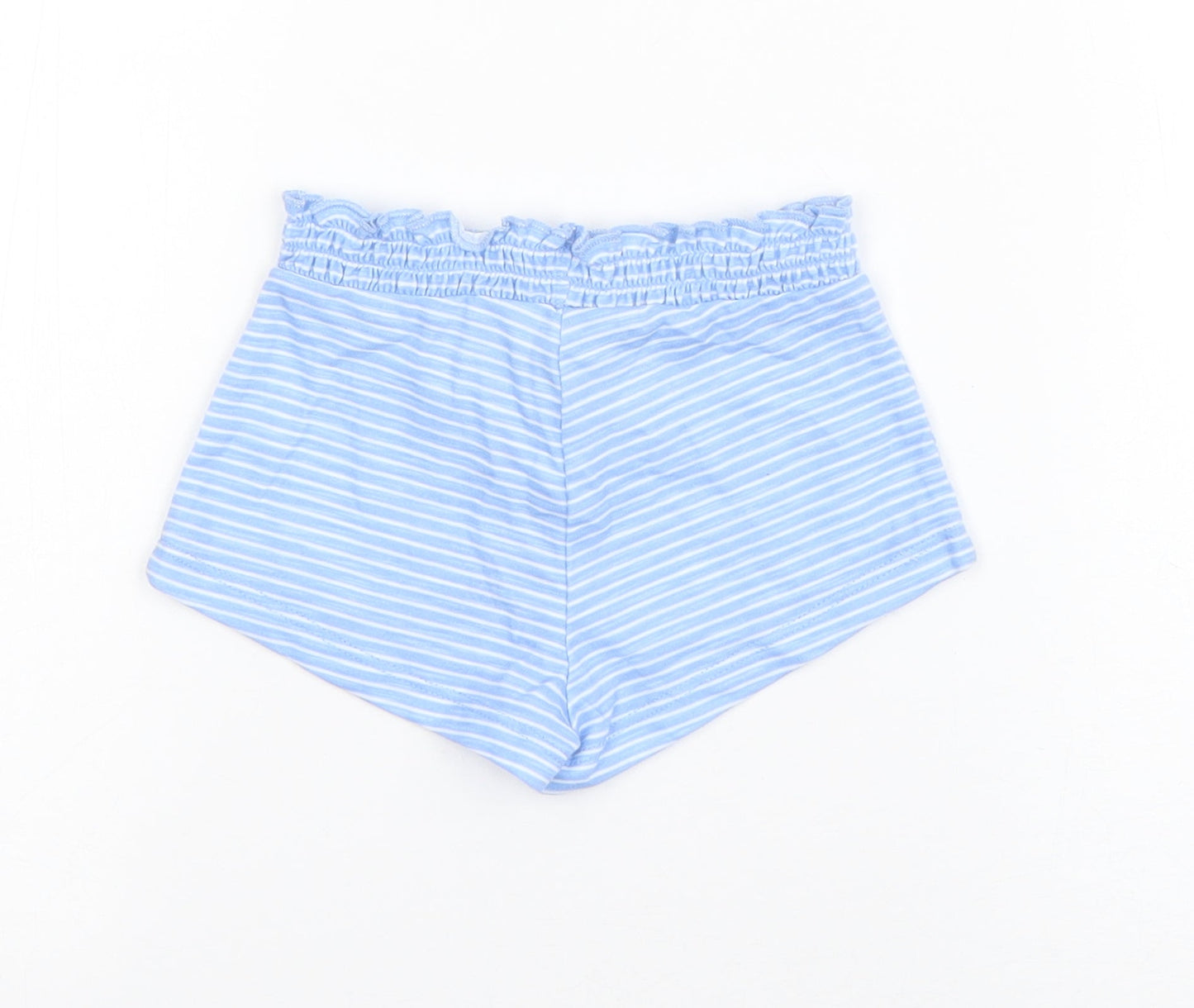River Island Boys Blue Striped Cotton Cropped Trousers Size 3-6 Months  Drawstring