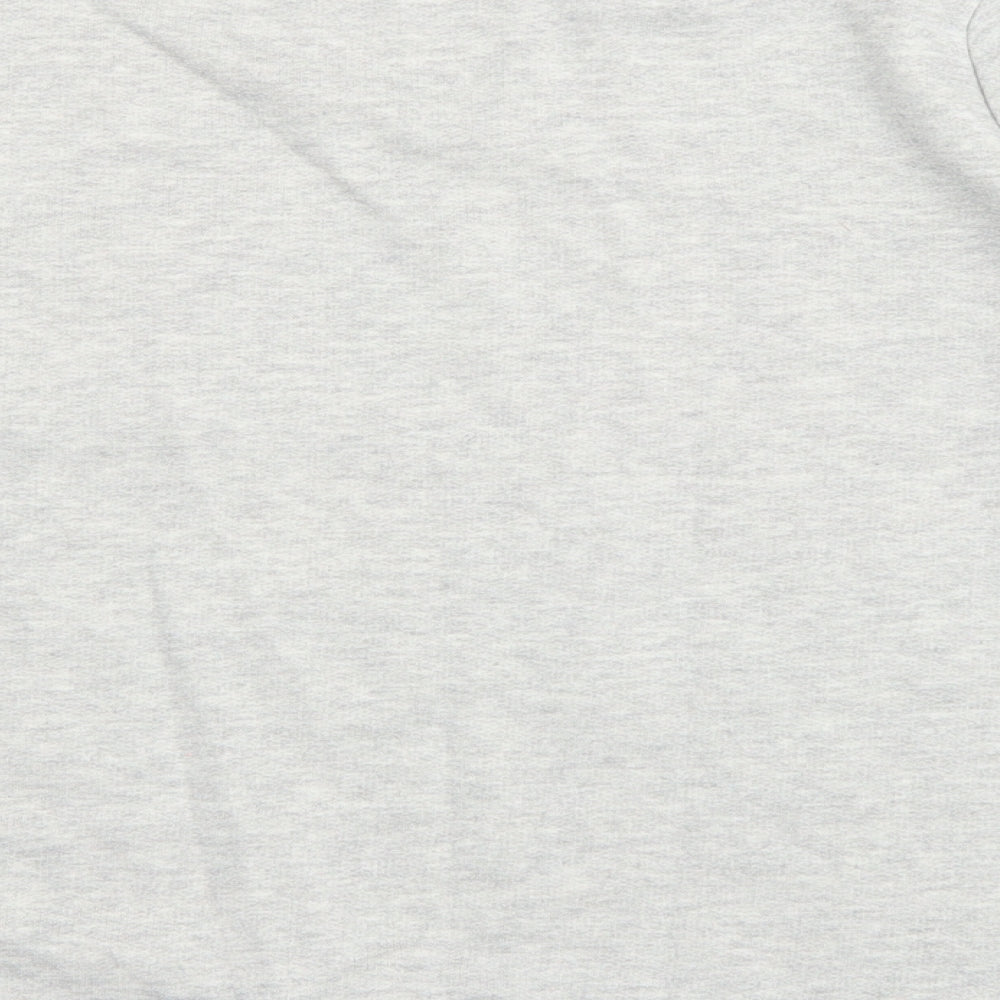Brand and care label for Original Essentials women’s grey geometric cotton pullover sweatshirt, size UK 8, pullover