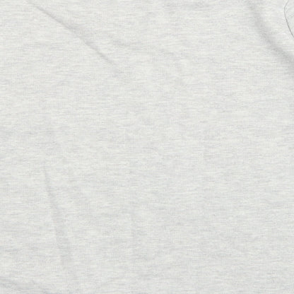 Brand and care label for Original Essentials women’s grey geometric cotton pullover sweatshirt, size UK 8, pullover