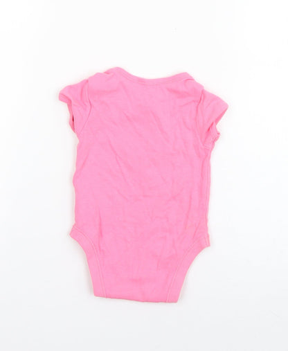 Primark Girls Pink  Cotton Babygrow One-Piece Size 3-6 Months  Snap - Unicorn