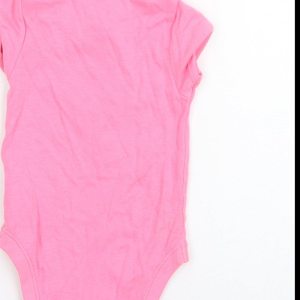 Primark Girls Pink  Cotton Babygrow One-Piece Size 3-6 Months  Snap - Unicorn