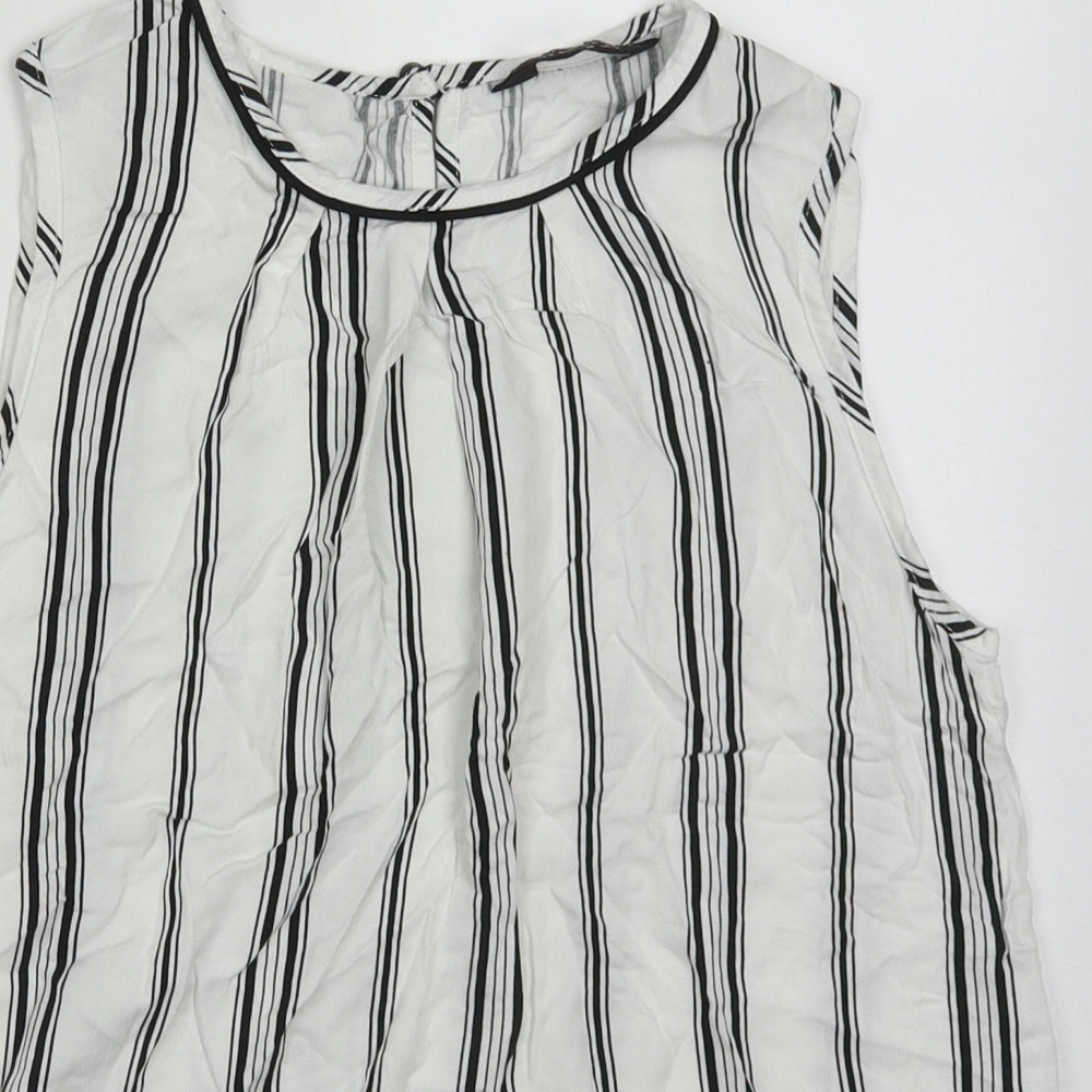 Womens UK Size 12 Dorothy Perkins White Basic Tank