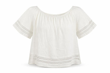 Mirumi Womens White  Viscose Basic Blouse Size S Off the Shoulder