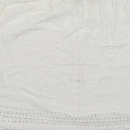 Mirumi Womens White  Viscose Basic Blouse Size S Off the Shoulder
