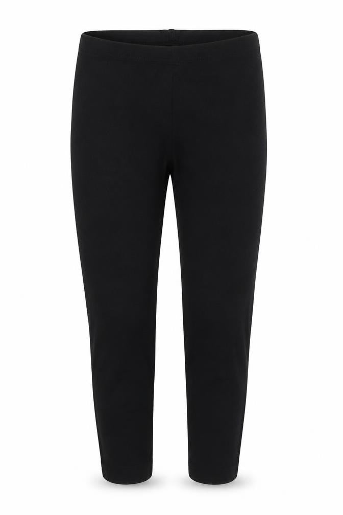 Front view of New Look women’s black cotton carrot leggings, size UK 6, 20-inch leg