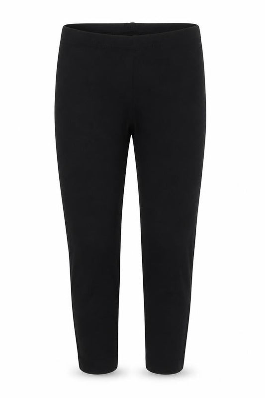 Front view of New Look women’s black cotton carrot leggings, size UK 6, 20-inch leg