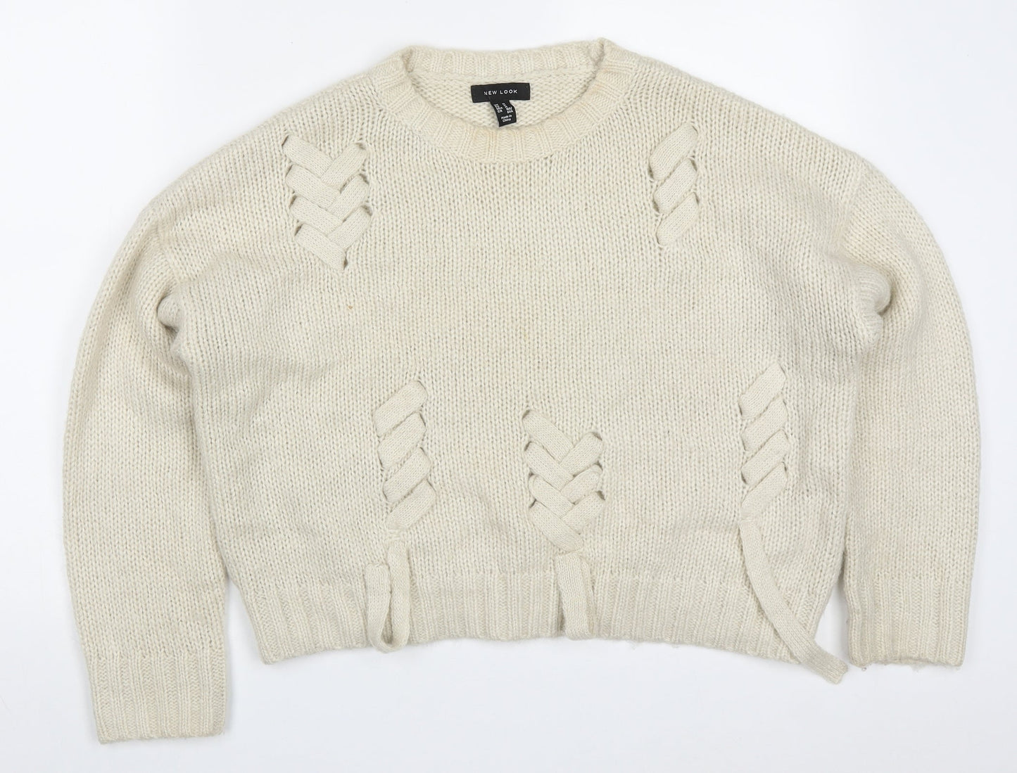 Womens UK Size M New Look Beige Pullover Jumper