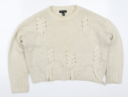 Womens UK Size M New Look Beige Pullover Jumper