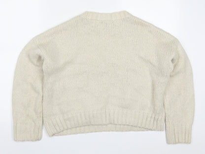 Womens UK Size M New Look Beige Pullover Jumper
