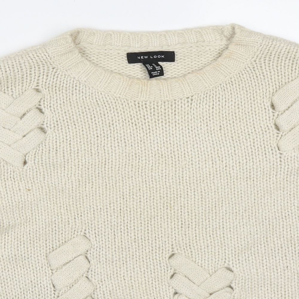 Womens UK Size M New Look Beige Pullover Jumper