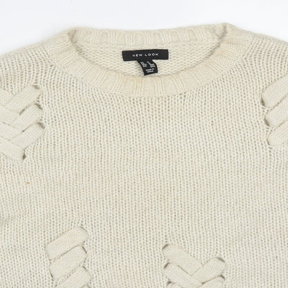 Womens UK Size M New Look Beige Pullover Jumper