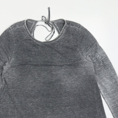 Topshop Womens Grey  Polyester T-Shirt Dress  Size 10  Round Neck Pullover