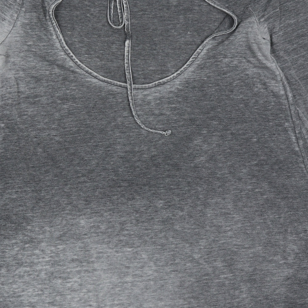 Topshop Womens Grey  Polyester T-Shirt Dress  Size 10  Round Neck Pullover