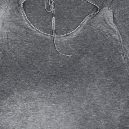 Topshop Womens Grey  Polyester T-Shirt Dress  Size 10  Round Neck Pullover