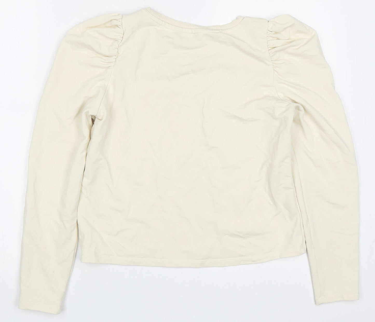 Monki Womens Beige  Cotton Pullover Sweatshirt Size S  Pullover