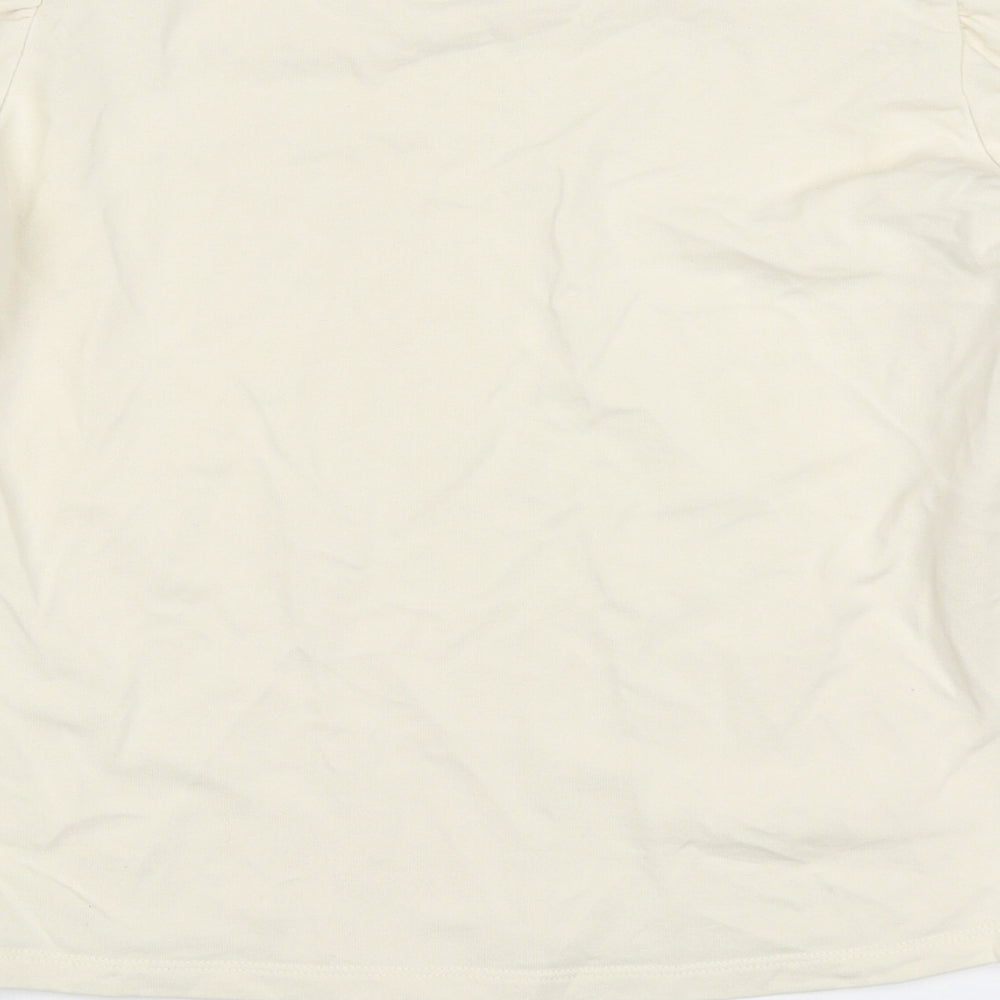 Monki Womens Beige  Cotton Pullover Sweatshirt Size S  Pullover