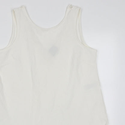 VERO MODA Womens White  Polyester A-Line  Size M  Round Neck Pullover