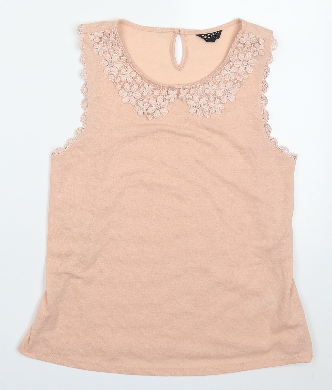 Womens UK Size 10 Topshop Pink Basic Tank
