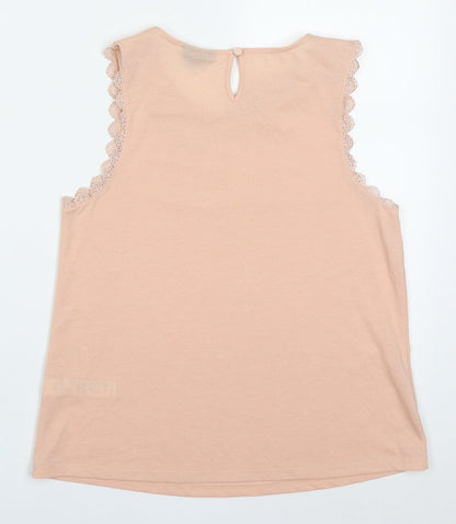 Womens UK Size 10 Topshop Pink Basic Tank