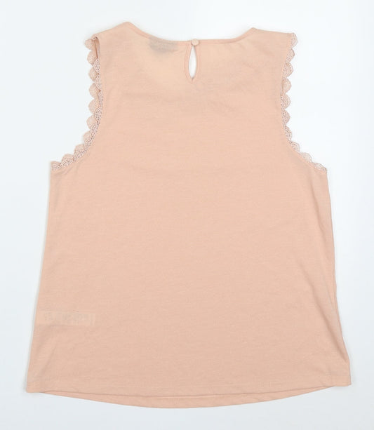 Womens UK Size 10 Topshop Pink Basic Tank