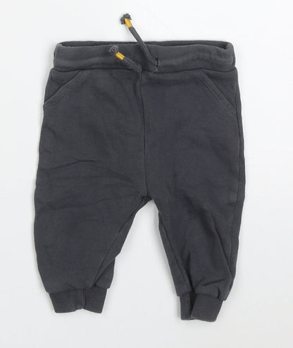F&F Boys Grey  Cotton Sweatpants Trousers Size 3-6 Months  Drawstring