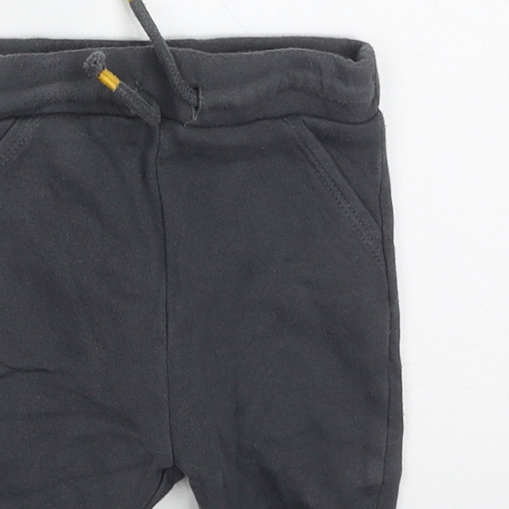 F&F Boys Grey  Cotton Sweatpants Trousers Size 3-6 Months  Drawstring
