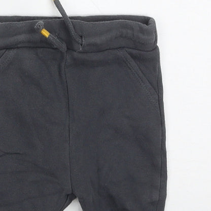F&F Boys Grey  Cotton Sweatpants Trousers Size 3-6 Months  Drawstring