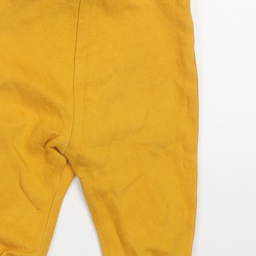 F&F Boys Yellow  Cotton Sweatpants Trousers Size 3-6 Months  Drawstring