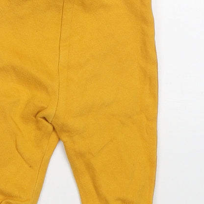 F&F Boys Yellow  Cotton Sweatpants Trousers Size 3-6 Months  Drawstring