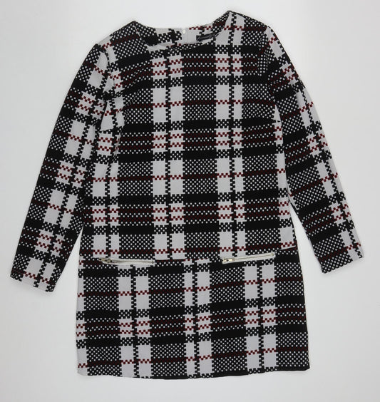 Atmosphere Womens Multicoloured Check Polyester Shift  Size 14  Round Neck Pullover