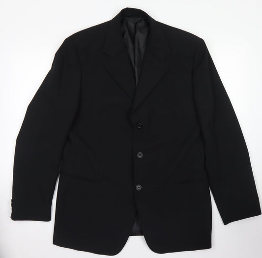Mens UK Size 38 Savatini Regular Black Suit Jacket