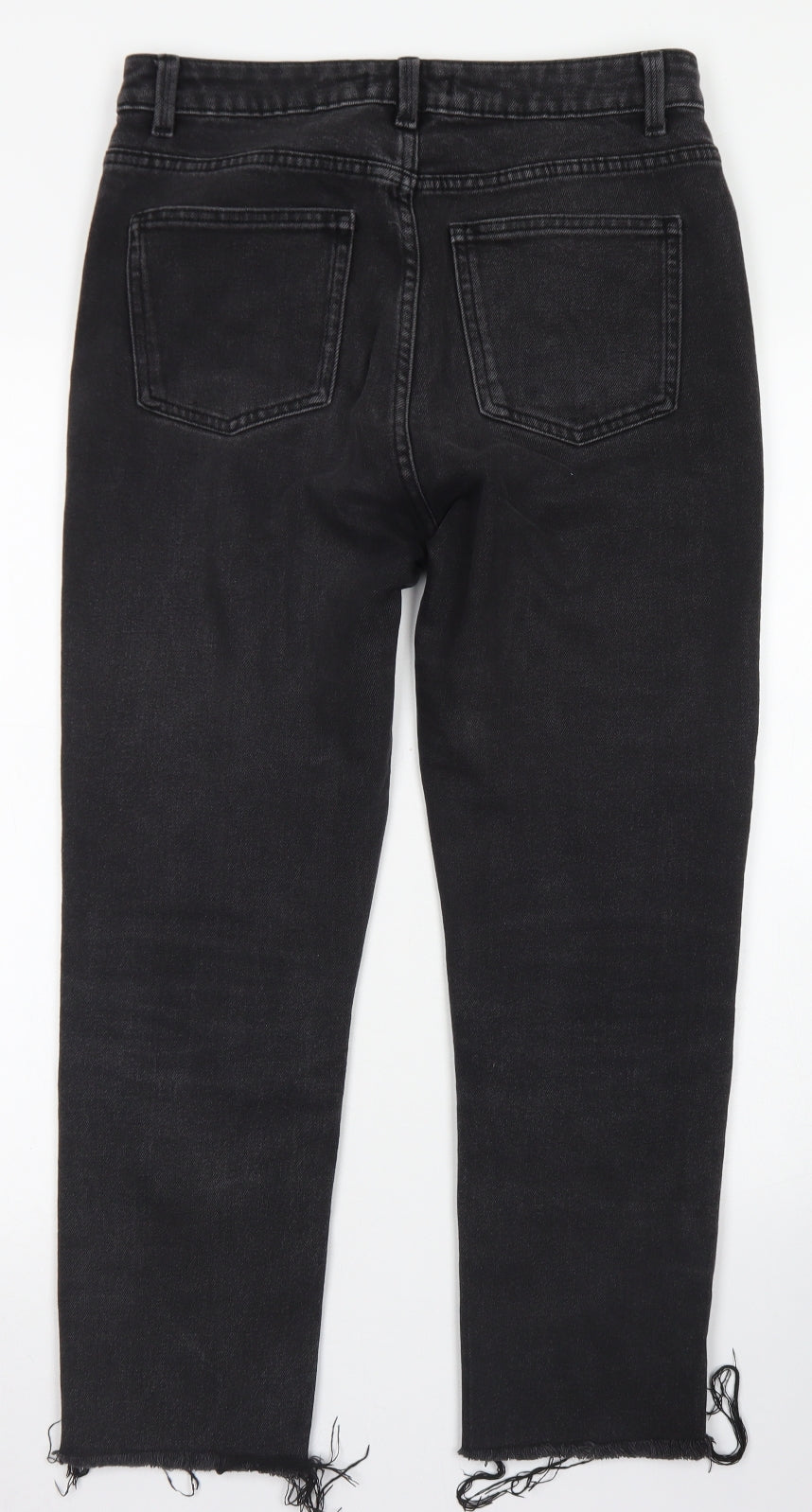 Denim Co Womens Black  Cotton Straight Jeans Size 12 L24 in Regular Button