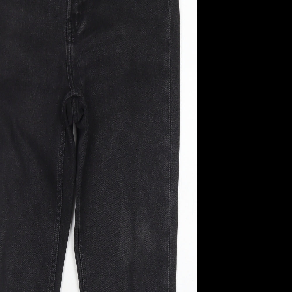 Denim Co Womens Black  Cotton Straight Jeans Size 12 L24 in Regular Button