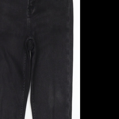 Denim Co Womens Black  Cotton Straight Jeans Size 12 L24 in Regular Button