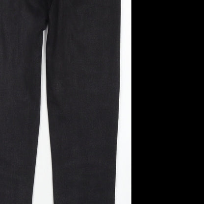 Denim Co Womens Black  Cotton Straight Jeans Size 12 L24 in Regular Button