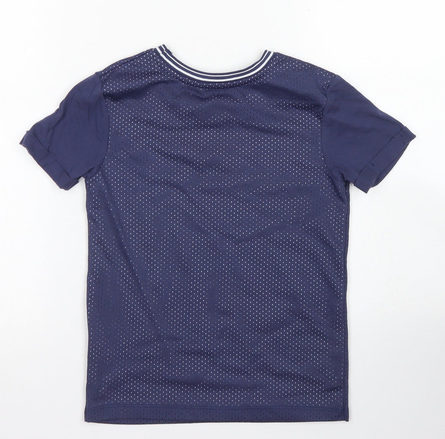 George Boys Blue  Cotton Jersey T-Shirt Size 6-7 Years Crew Neck