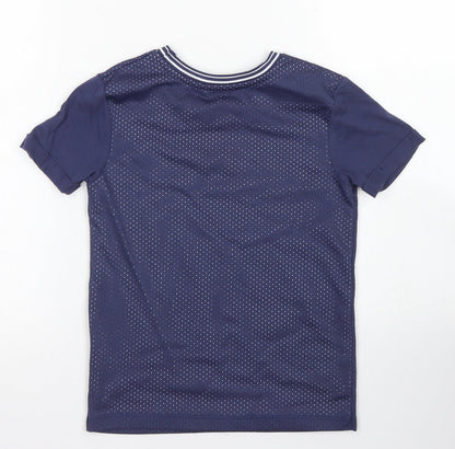 George Boys Blue  Cotton Jersey T-Shirt Size 6-7 Years Crew Neck