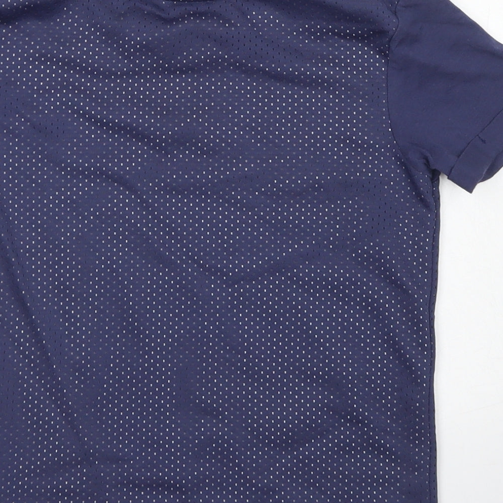 George Boys Blue  Cotton Jersey T-Shirt Size 6-7 Years Crew Neck